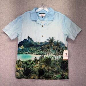 Roark Shirt Mens Small Blue Hinano Gonzo Otemanu Hawaiian Button Up Short Sleeve